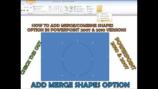 How to Enable Merge/Combine Shapes in PowerPoint 2007 & 2010 tutorial Easily and Quickly Within 2min