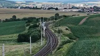 Classic Green-Yellow “Peršing” 163.107 from Above | Slovak Passenger Train