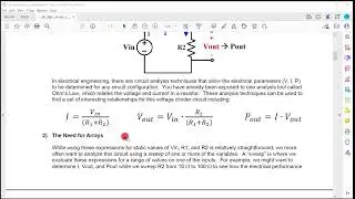 CSCI 109: - Lab 8.1 Overview - Arrays and the "Voltage Dividers"