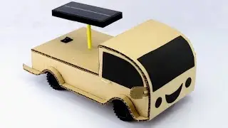 How to Make Powerful Solar Power Truck at Home Using Cardboard | Solar Powered School Project