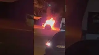 Reisler göletinde araç yandı