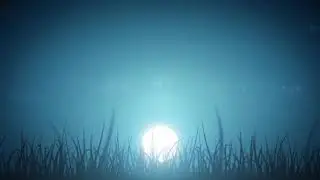 4k blades of grass landscape on night sky background　キッズオンエア