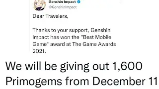 Genshin has done it again.. Another 1600 primogems | Best Mobile game 2021