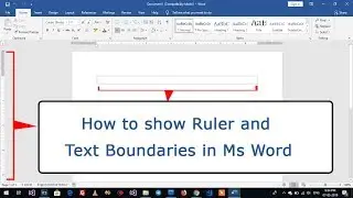 How to show Ruler and Text Boundaries in Ms Word