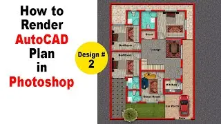 How to Render a Floor Plan in Photoshop Easily || AutoCAD Plan Render in Photoshop