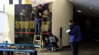 Moby Arena wall graphics installation