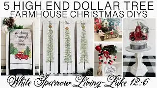 5 HIGH END DOLLAR TREE FARMHOUSE CHRISTMAS DIYS $3 PROJECTS + PAINTING TUTORIAL