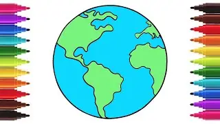 ✏️How to Draw Easy Planet Earth🌎 | Step by Step पृथ्वी ग्रह Drawing for Kids | Chiki Doodle