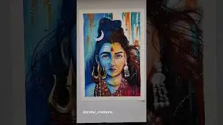 Drawing Shivji and Parvati with Oil Pastels 😍😱 #shiv #shivshankar #hindu #oilpastel #art