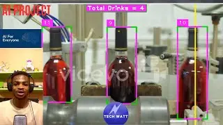 YOLOv8 Tracking and Counting Beverages on a conveyor belt