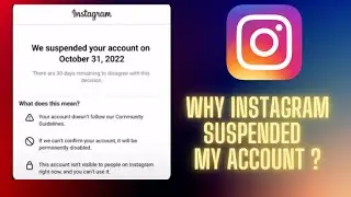 Why did Instagram Suspend me? |  How To RECOVER SUSPENDED Instagram Account OCT 2022