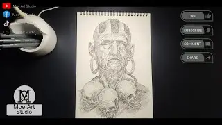 Drawing sketch Dhalsim Street fighter using pen full process With audio relaxing by moe art studio.