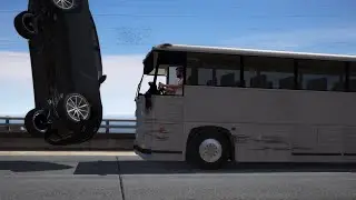 GTA 5 - The 10,000,000 kg bus CRASHES + XXXXXL EXPLOSIONS (part 2)