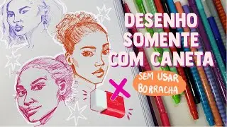 Desenho Usando Somente Canetas| NÃO USEI BORRACHA | Testando canesta 