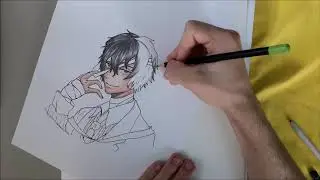 How to draw realistic hair NO SPEED UP + Relaxing anime piano music on background