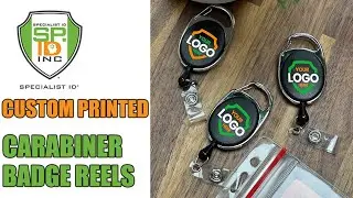 Custom Oval Shaped Badge Reels - Carabiner Clip Badge Holder Customizable with Your Full Color Logo