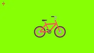 Moving cycle | cycling | green screen animation