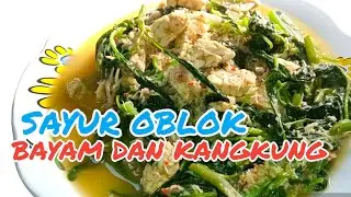 sayur oblok - oblok bayam dan kangkunng,seger banget di masak begini