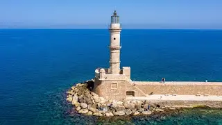 Chania old Venetian Harbor Crete Greece 4K