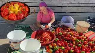 I've been waiting for months for the peppers to turn red. ❗️|Dinner Preparation in Our Kitchen