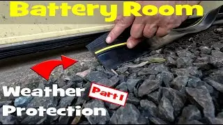 Battery Room Weather and Dust Protection. Installing a floor seal under the roller doors.