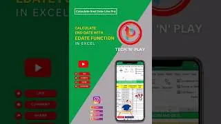 Calculate End Date In Excel - EDATE #shorts #excel #exceltricks #msexcel #exceltips @tech-n-play ​🔥