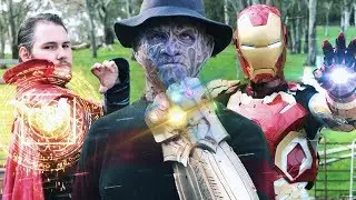 FREDDY vs IRON MAN and DR STRANGE (Freddy finds the Infinity Gauntlet)