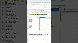 Split text into characters in Excel 