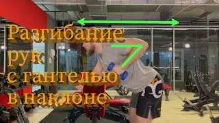 Разгибание рук с гантелью в наклоне. Техника выполнения.