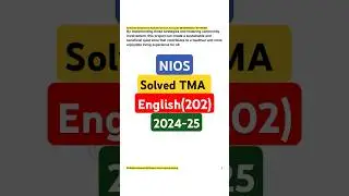 NIOS Class 10 English Solved TMA 2024-25