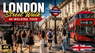 London Street Walk 2026 | Exploring Central London in 4K 🇬🇧 | A Relaxing Walk Through London City ✨