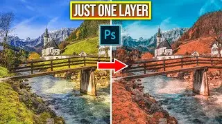 One Layer to Create Orange Teal Color Effect in Photoshop |Urdu Hindi