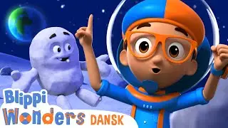 Blippi lærer om tyngdekraften | Blippi Dansk | Moonbug Børn Dansk - tegnefilm for børn