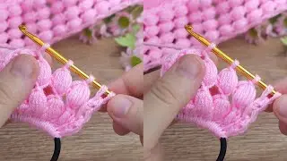Super 🤌💯 Gorgeous Tunisian crochet with pink filling hair band  / online totarial