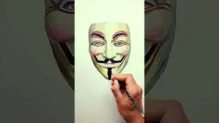 Рисуем Маску Анонимуса (Drawing anonymous mask) #shorts