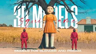 Squid Game 3D models for blender& Prisma | Squid Game 3D models for Short animation an BGMI montages