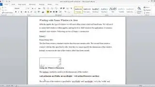 working with frame window