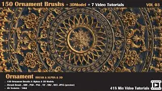 The best 150 Ornament Brush and 3D Models + 7 Video Tutorials-VOL 03