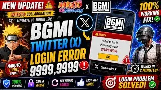 BGMI New Update Twitter (X) Login Error Fix (2026) 😱 | 9999,9999 Error | 100% Working