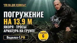 Что на дне Вуоксы на глубине 13,9 м | Погружение водолаза: якоря, тросы, арматура — Барышево