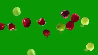 Free Green Screen : Apples Falling : #Fruits #Nature #GreenScreen