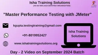Master Performance Testing with JMeter Day-2 on 9th Sept 2024. WhatsApp us +91-8019952427 to enroll