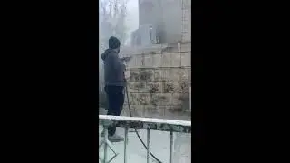 ניקוי אבן ירושלמית מכתמים שחורים - 053-352-5201 - נקי בלחץ