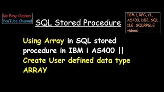 Using Array in SQL stored procedure in IBM i AS400