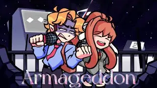 Armageddon (But Senpai and Monika Sing It) FNF Hotline 024 Mod