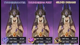 Cyno - Thundersoother vs Thundering Fury vs Gilded Dreams - Artifact Comparison | Genshin Impact