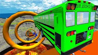 #beamngdrive - School Bus Crashes & Jumps 177