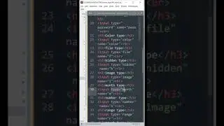 input control all types in html - radio, checkbox, date,color,file,submit,number , hidden, password.