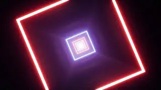 Glowing Neon Light Square Asphalt Tunnel VJ Loop