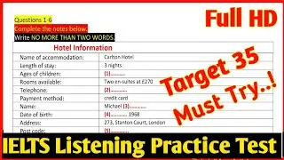 Hotel Information IElTS Listening | Hotel information listening | IELTS Listening Practice Test